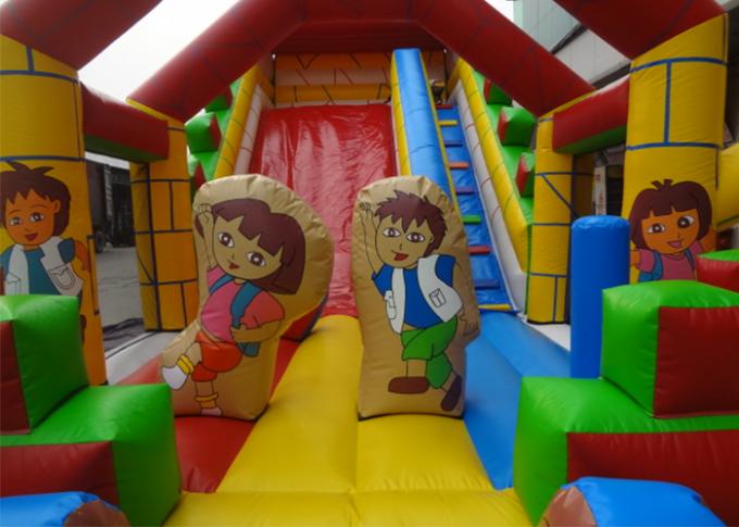 La diapositiva inflable comercial modificada para requisitos particulares de Dora, inflable seca la diapositiva para los niños