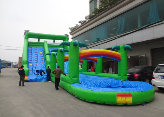 China Diapositiva inflable comercial del resbalón N del agua de la isla tropical, diapositiva inflable de la piscina para el adulto proveedor
