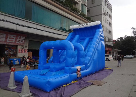 China Diapositivas inflables comerciales azules de la estación de verano con la piscina y la diapositiva del resbalón N proveedor