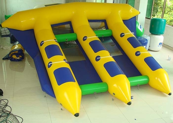 China Excitando los 4m * pez volador inflable de 3M, barco de plátano inflable con la tela profesional del trampolín proveedor