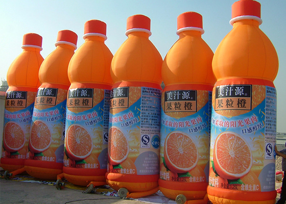 China Productos inflables de la publicidad de la botella del zumo de naranja con la impresión completa modificada para requisitos particulares proveedor