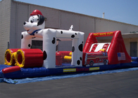 carrera de obstáculos inflable del perro del PVC el 12*4*3m de 0.55m m para el juego del deporte del obstáculo