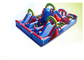 Alquileres inflables coloridos impermeables de la carrera de obstáculos de los 60m de los x 7m x 10m para los niños y los adultos proveedor