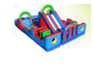 Alquileres inflables coloridos impermeables de la carrera de obstáculos de los 60m de los x 7m x 10m para los niños y los adultos proveedor