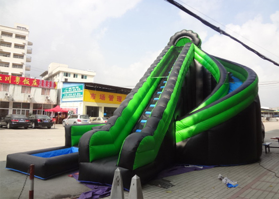 China Diapositiva verde/del negro de la torsión de la piscina/alquiler inflables Inflatables de la impresión de Digitaces distribuidor