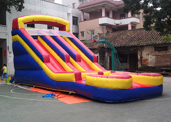 China Tobogán acuático inflable comercial del carril doble grande con la piscina hecha de 0.5m m PVCTarpaulin proveedor