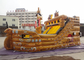 China Diapositiva inflable comercial del PVC del barco pirata gigante durable de la lona para el alquiler exportador