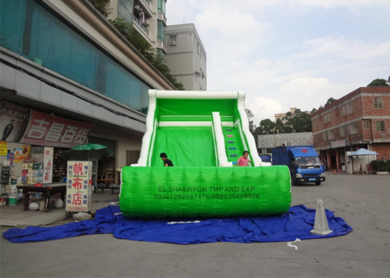 China Al aire libre ignífugos modificada para requisitos particulares explotan la diapositiva inflable comercial del verde de la diapositiva distribuidor