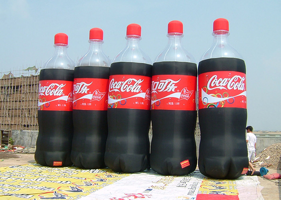 China Coca Cala botella de cerveza inflable roja/del negro con 2 - 3 minutos inflan/desinflan fábrica